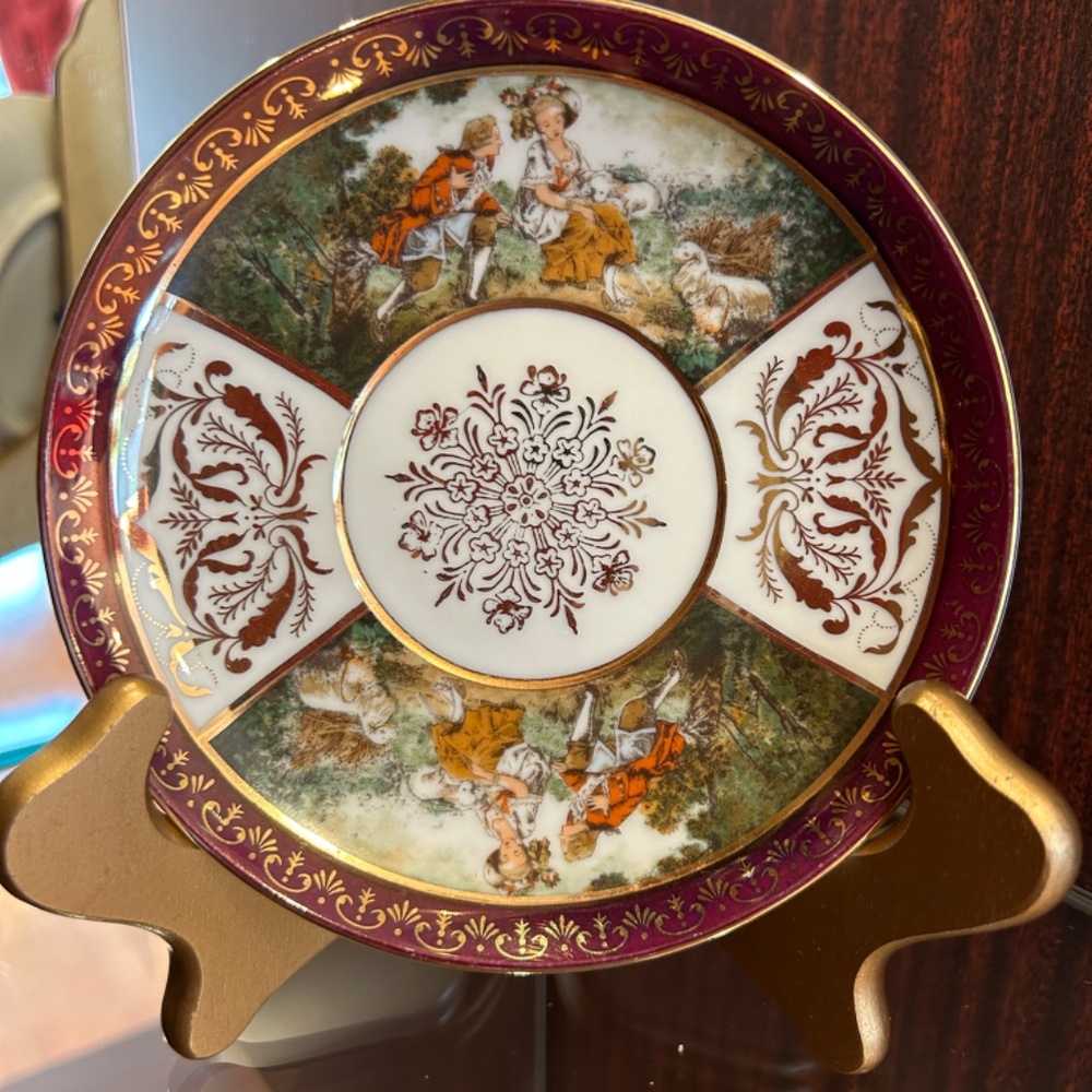 KPM Porcelain Coffee Cup and Saucer Courting Scene - Picture 8 of 12